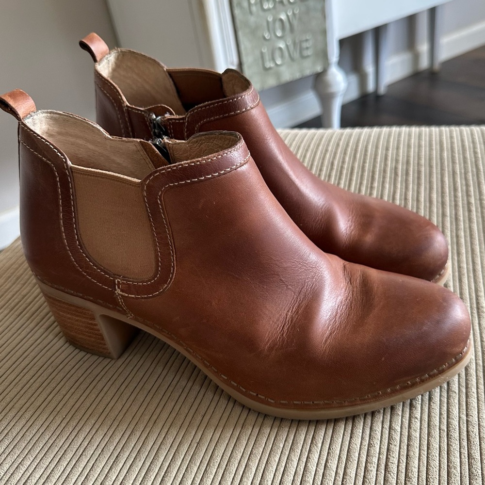Dansko Chestnut Leather Booties